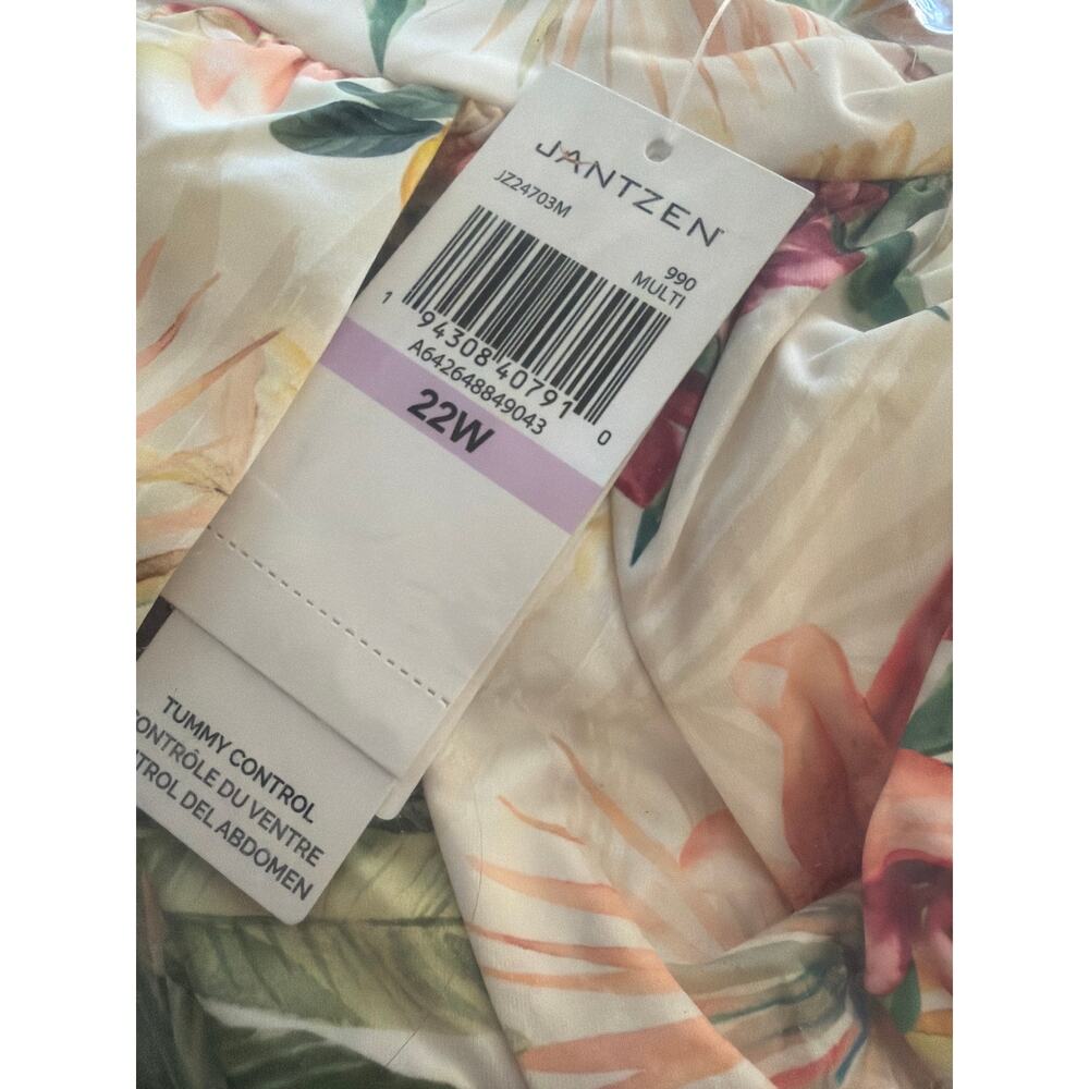 Jantzen Wrap Neck One-Piece with Adjustable Straps cream gardens 22 w - Picture 3 of 3